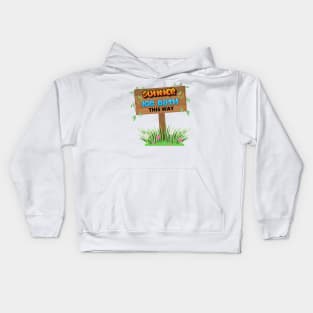 Ice Bath on a Summer Day Kids Hoodie